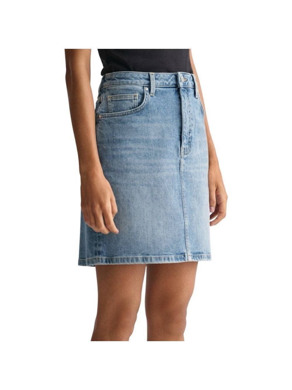 Contemporaine organic cotton blend minimalist denim jean pencil skirt 6